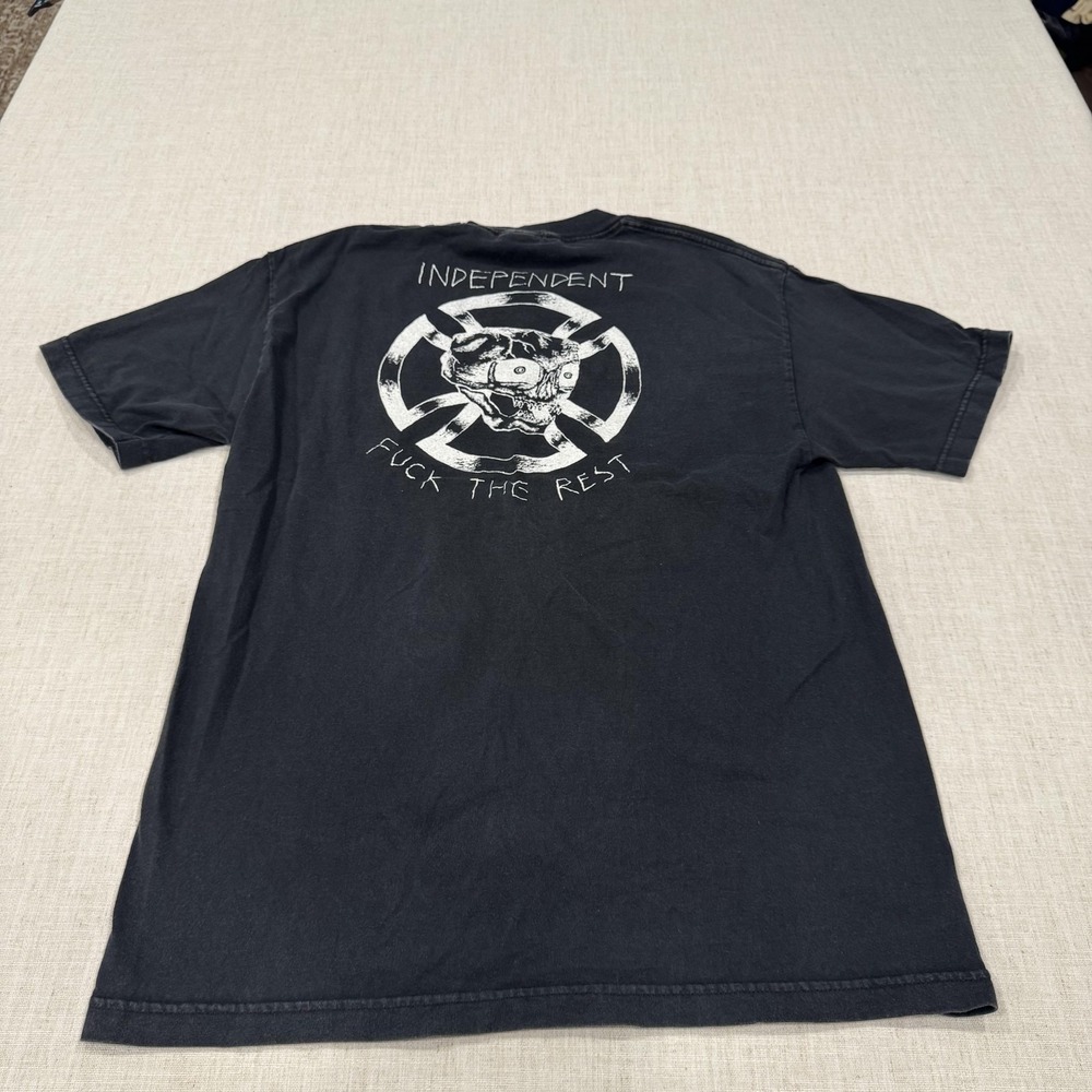 Independent Trucks Co Vintage Skate Shirt Pre Shrunk Large Skull Faded NHS
